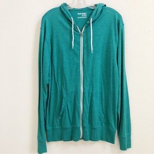 Old Navy Zip Hoodie, Medium, Blue/Green